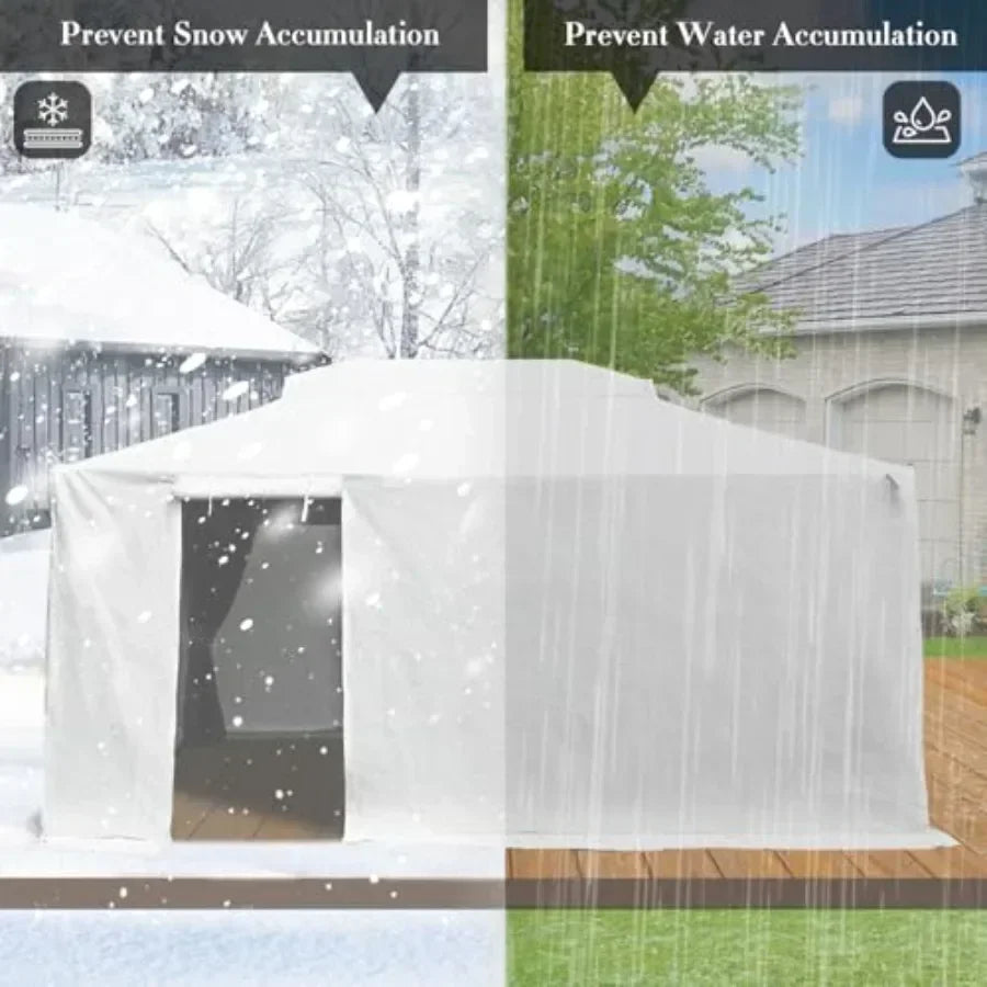 Winter Gazebo Cover with Waterproof Sidewalls and Mesh Windows