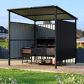 6 × 6 FT Outdoor Metal Grill Gazebo for BBQ, Patio, Backyard and Deck