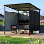 6 × 6 FT Outdoor Metal Grill Gazebo for BBQ, Patio, Backyard and Deck