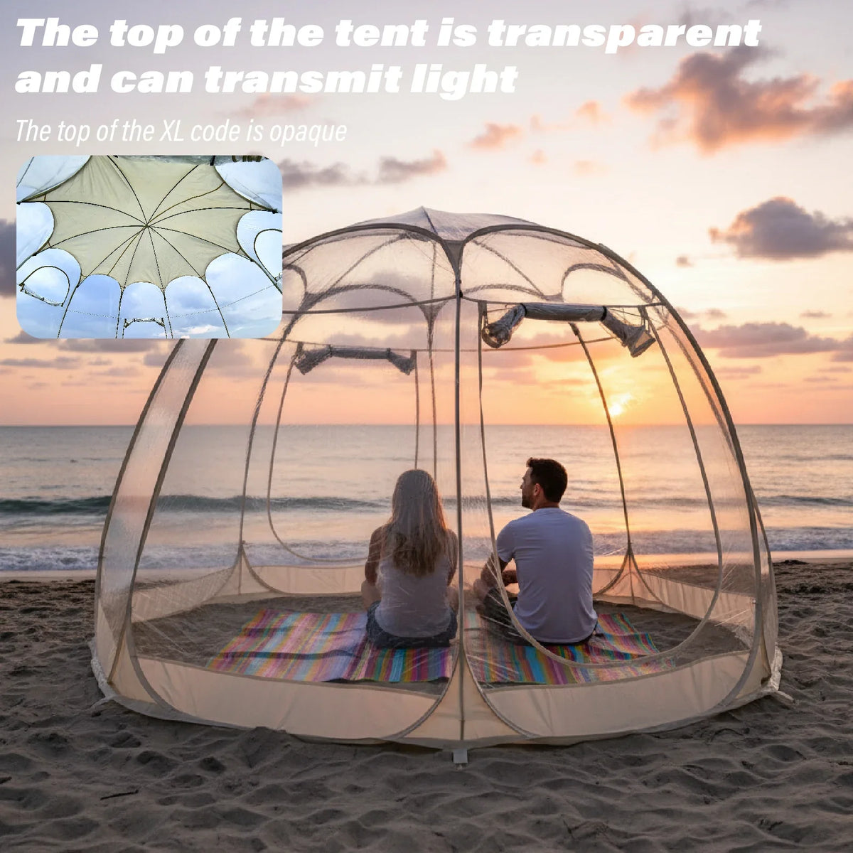 Portable Clear Dome Gazebo for 2–4 People, Transparent Bubble Shelter with 360° Views for Patio and Garden