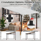 10 x 10 ft Wall-Mounted Hardtop Gazebo with Heavy-Duty Metal Frame for Patio and Backyard