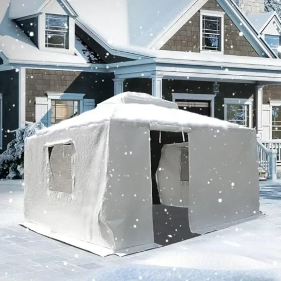 Winter Gazebo Cover with Waterproof Sidewalls and Mesh Windows