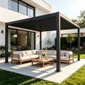 Aluminum Pergola Gazebo with Adjustable Louvered Roof for Outdoor Patio, Garden and Backyard