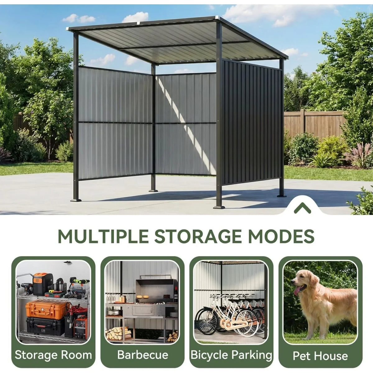 6 × 6 FT Outdoor Metal Grill Gazebo for BBQ, Patio, Backyard and Deck