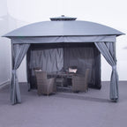 Aluminum Waterproof Pergola with Folding Roof and Mosquito Netting