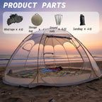 Portable Clear Dome Gazebo for 2–4 People, Transparent Bubble Shelter with 360° Views for Patio and Garden