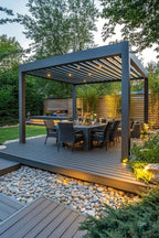 Motorized Aluminum Pergola with Adjustable Louvered Roof