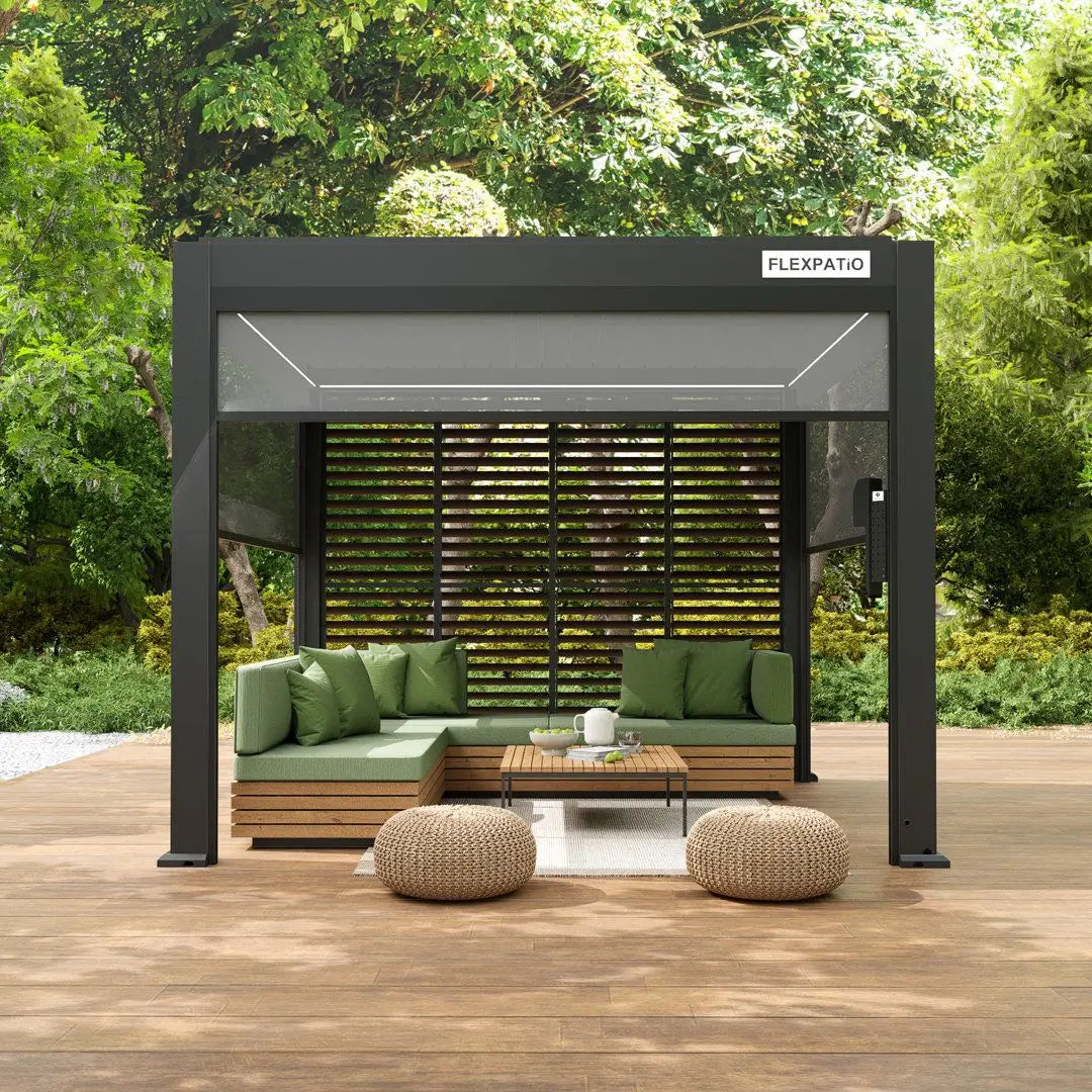 Motorized Aluminum Pergola with Adjustable Louvered Roof