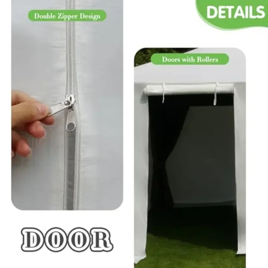 Winter Gazebo Cover with Waterproof Sidewalls and Mesh Windows